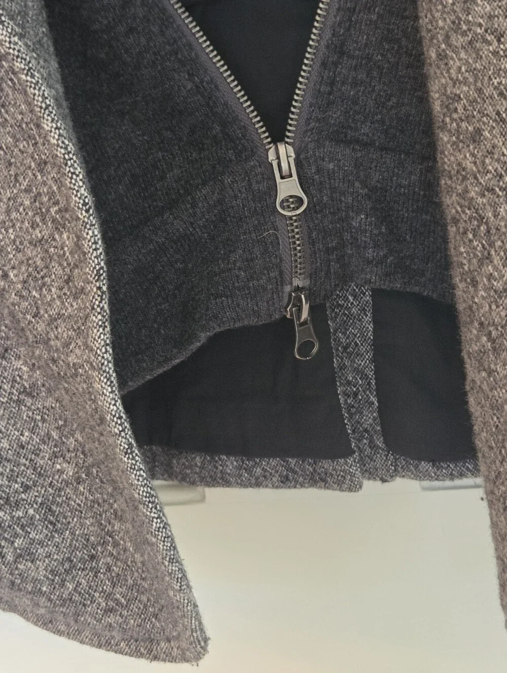 7 For All Mankind Wool Blend Tweed Blazer Knit Dickey Coat Herringbone Jacket M